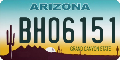 AZ license plate BHO6151