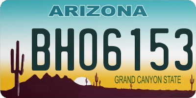 AZ license plate BHO6153
