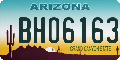 AZ license plate BHO6163
