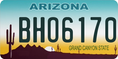 AZ license plate BHO6170