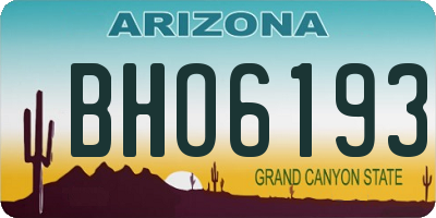 AZ license plate BHO6193