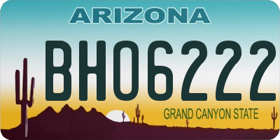 AZ license plate BHO6222