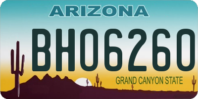 AZ license plate BHO6260
