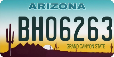 AZ license plate BHO6263