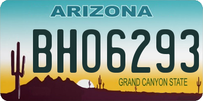 AZ license plate BHO6293