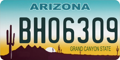 AZ license plate BHO6309