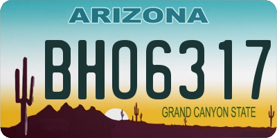 AZ license plate BHO6317