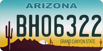 AZ license plate BHO6322