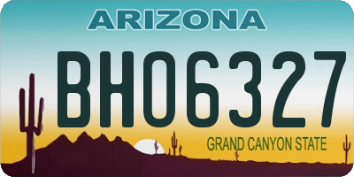 AZ license plate BHO6327
