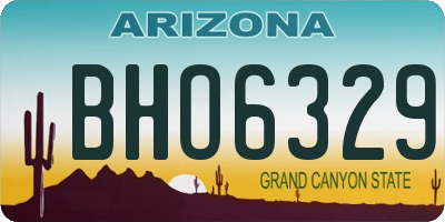 AZ license plate BHO6329