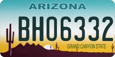 AZ license plate BHO6332