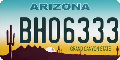 AZ license plate BHO6333