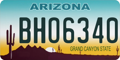 AZ license plate BHO6340