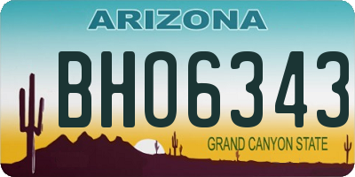 AZ license plate BHO6343