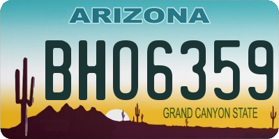 AZ license plate BHO6359