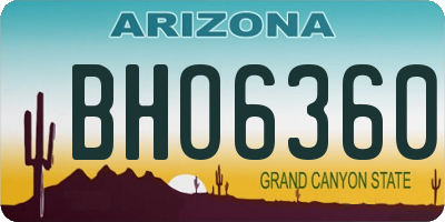 AZ license plate BHO6360