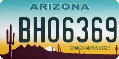 AZ license plate BHO6369