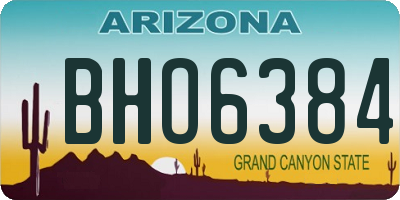 AZ license plate BHO6384