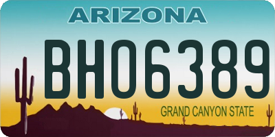 AZ license plate BHO6389