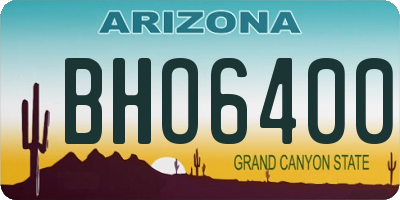 AZ license plate BHO6400