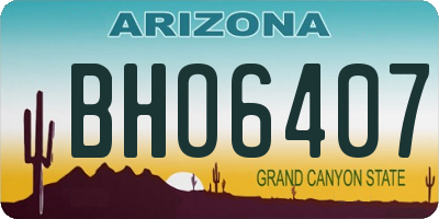 AZ license plate BHO6407