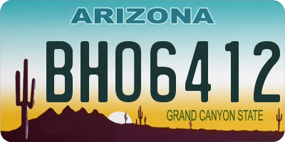 AZ license plate BHO6412