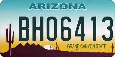 AZ license plate BHO6413