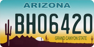 AZ license plate BHO6420