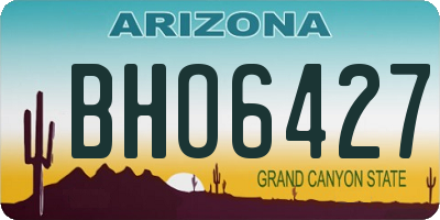 AZ license plate BHO6427