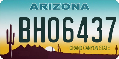 AZ license plate BHO6437