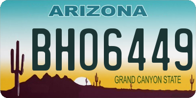 AZ license plate BHO6449