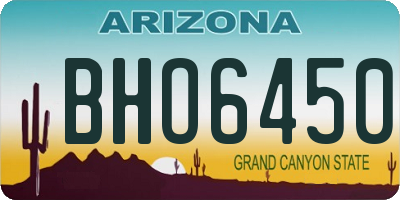 AZ license plate BHO6450