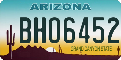 AZ license plate BHO6452