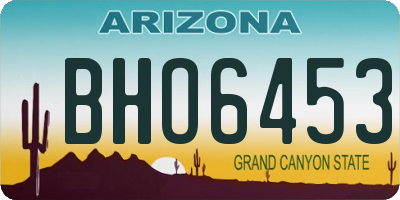 AZ license plate BHO6453