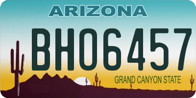 AZ license plate BHO6457
