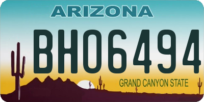 AZ license plate BHO6494