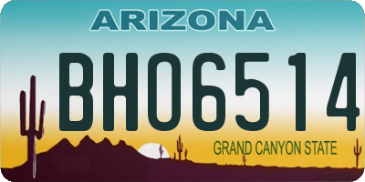 AZ license plate BHO6514