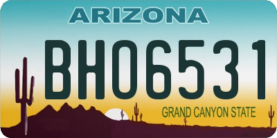 AZ license plate BHO6531