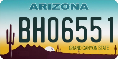 AZ license plate BHO6551