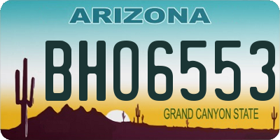 AZ license plate BHO6553