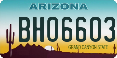 AZ license plate BHO6603