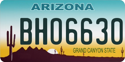 AZ license plate BHO6630