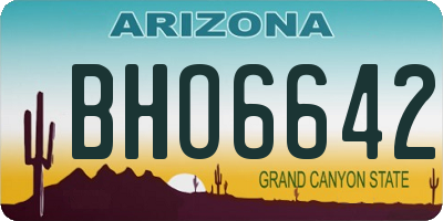 AZ license plate BHO6642