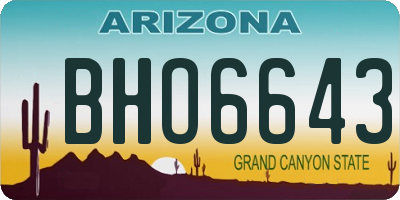AZ license plate BHO6643