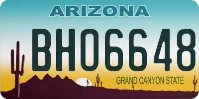 AZ license plate BHO6648