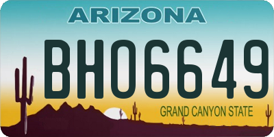 AZ license plate BHO6649