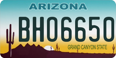 AZ license plate BHO6650