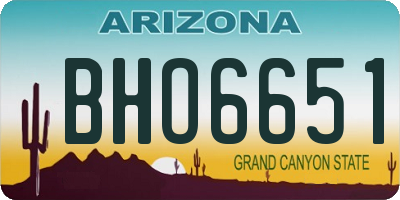 AZ license plate BHO6651