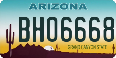 AZ license plate BHO6668
