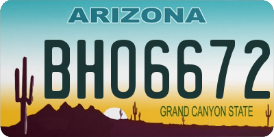 AZ license plate BHO6672